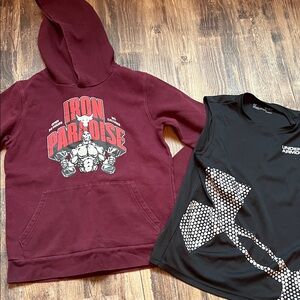 Boys Under Armour hoodie &!Sleeveless Top size YL
